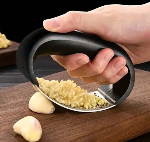 Stainless Steel Garlic Press, Manual Circular Garlic Masher To Crush Cloves