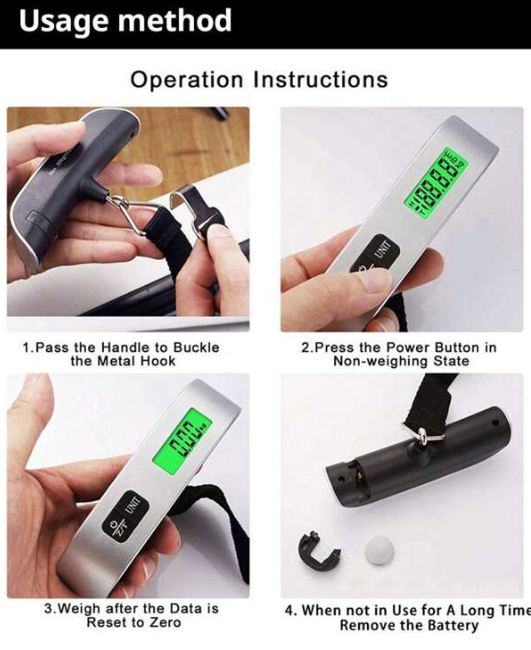 Portable Electronic Scale with Backlit Digital LCD Display