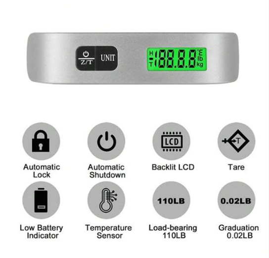 Portable Electronic Scale with Backlit Digital LCD Display